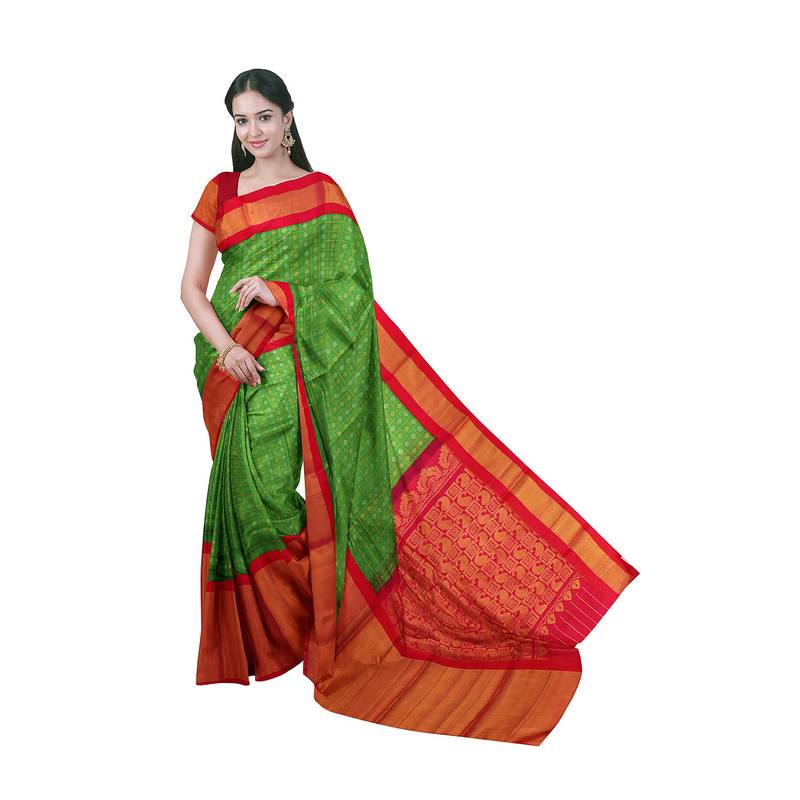 Light green hand woven andhra pradesh handloom saree with blouse APCO