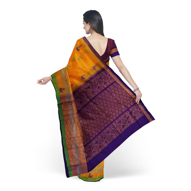 Red hand woven andhra pradesh handloom saree with blouse APCO 3345352