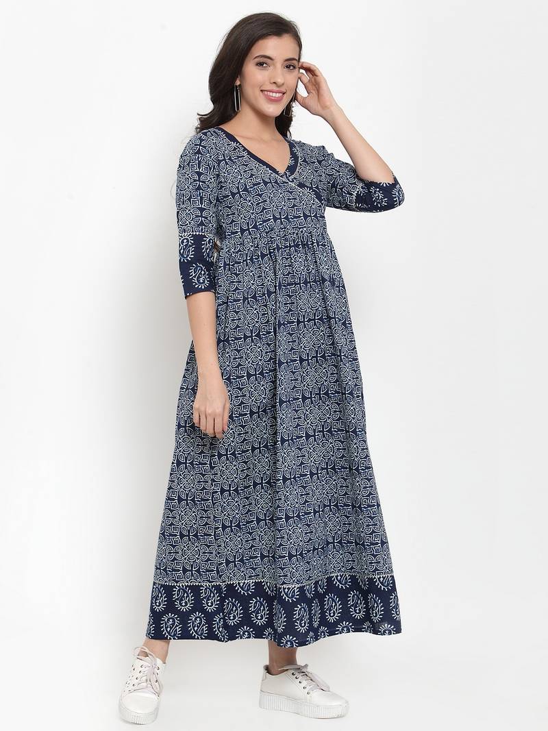 Indibelle Blue printed cotton maxidresses indibelle 3353500