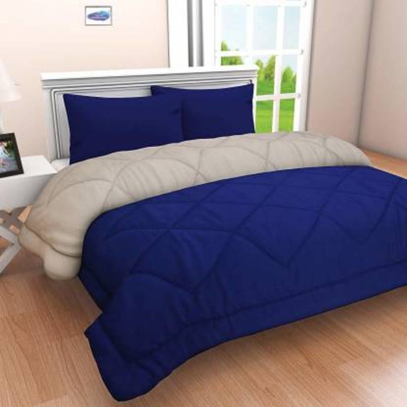 Sethi Fashion Solid King Size Bed Comforter Blue & Grey Sethi Fashion