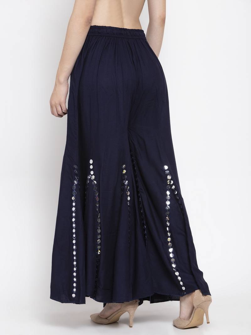 Navyblue plain rayon palazzopants Clora Creation 3418952