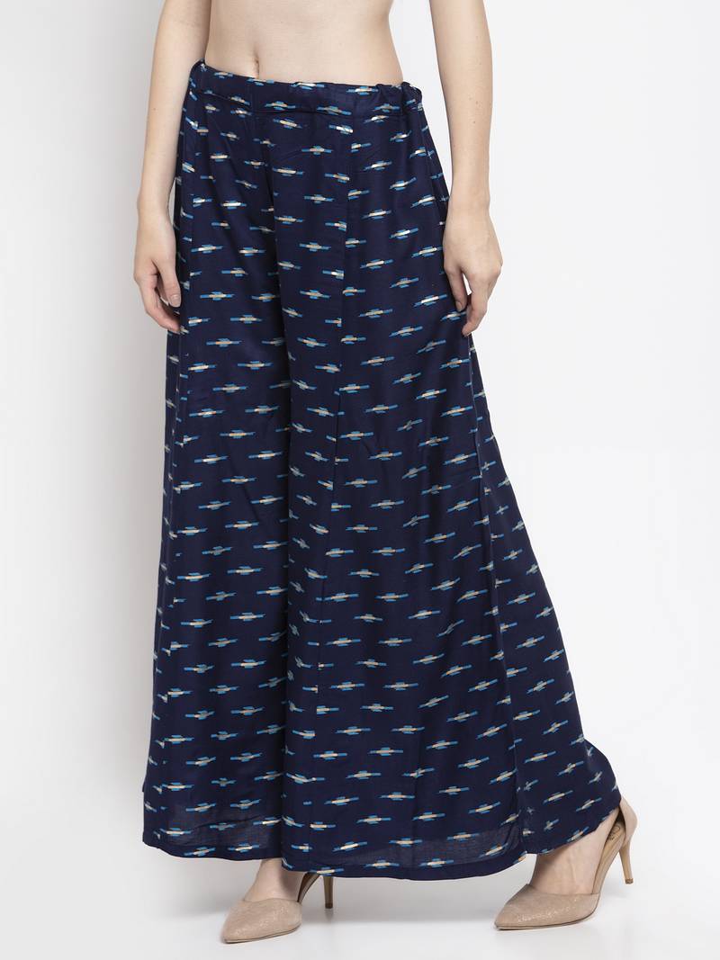 Navyblue printed rayon palazzopants Clora Creation 3419736