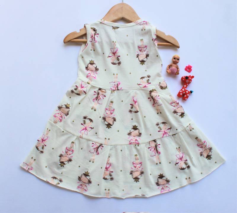 White printed cotton kidsfrocks Many Frocks & 3420971