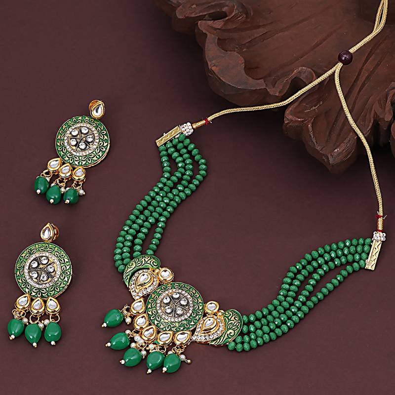 Green pearl necklacesets Sukkhi Fashion Jewellery 3514179