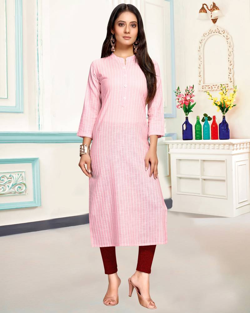 Aggregate 78+ light pink color kurtis best POPPY