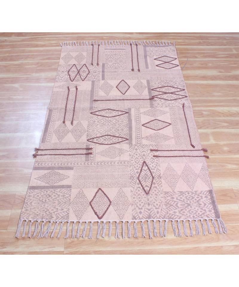 12x18 Ft Rug For Kids Room Boho Kilim Area Rug Hand Block Printed