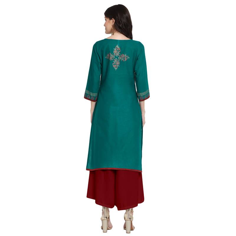 Teal printed cotton cottonkurtis G COLLECTION 3756033
