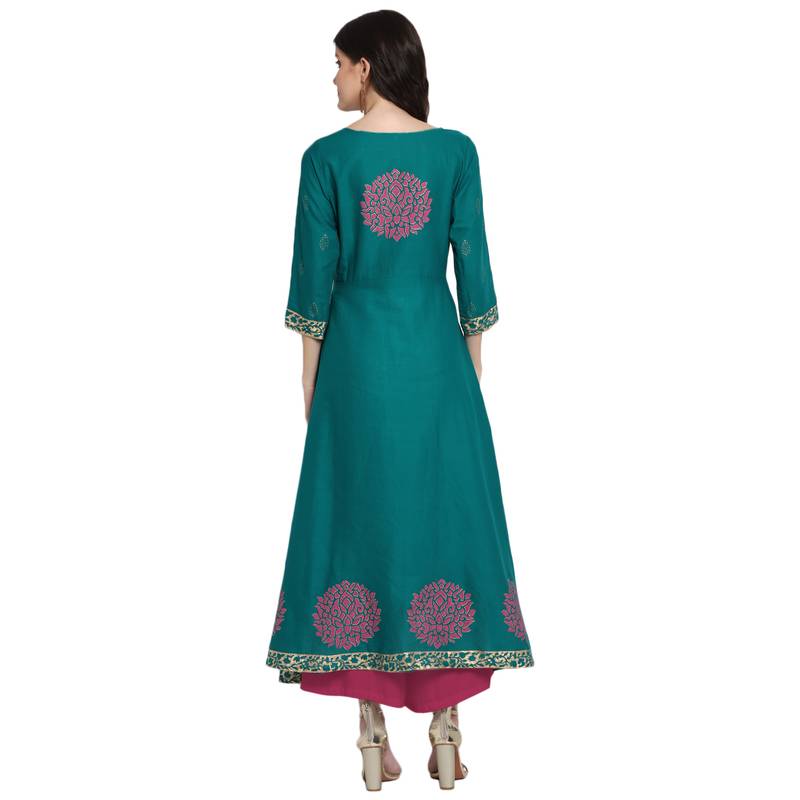 Teal printed cotton cottonkurtis G COLLECTION 3756042
