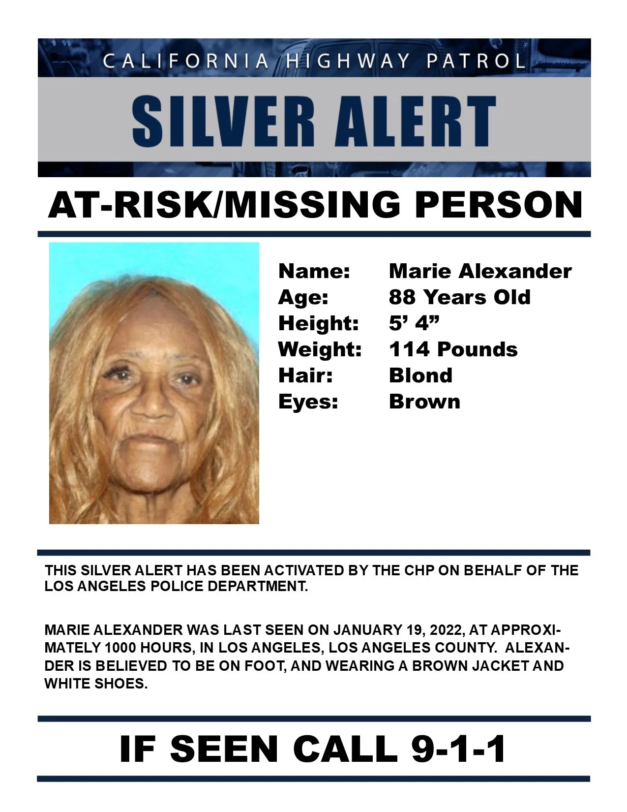 88YearOld Marie Alexander Found After Silver Alert Issued CBS Los