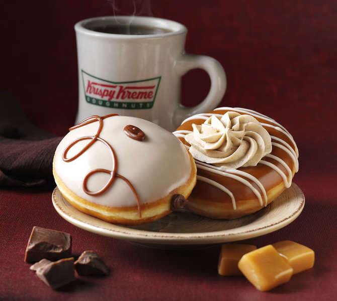 New Mocha Kreme and Caramel Coffee Kreme donuts from Krispy Kreme