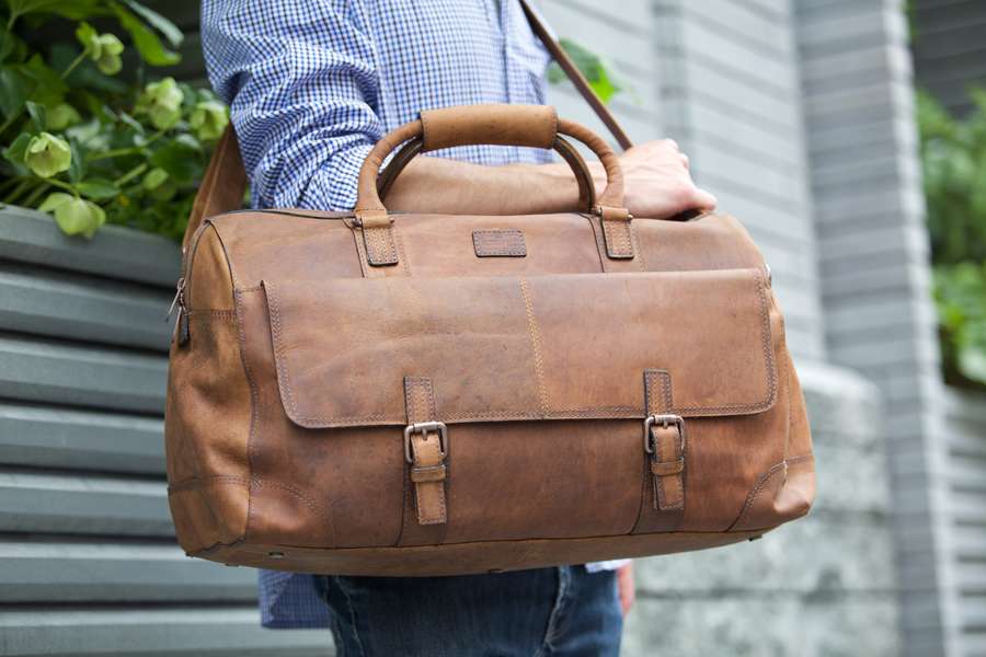 British Belt Company Holkham Leather Weekender Bag Thrillist