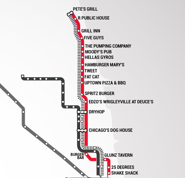 Best Burger Chicago Map The Best Burger In Chicago At Every L Stop Thrillist