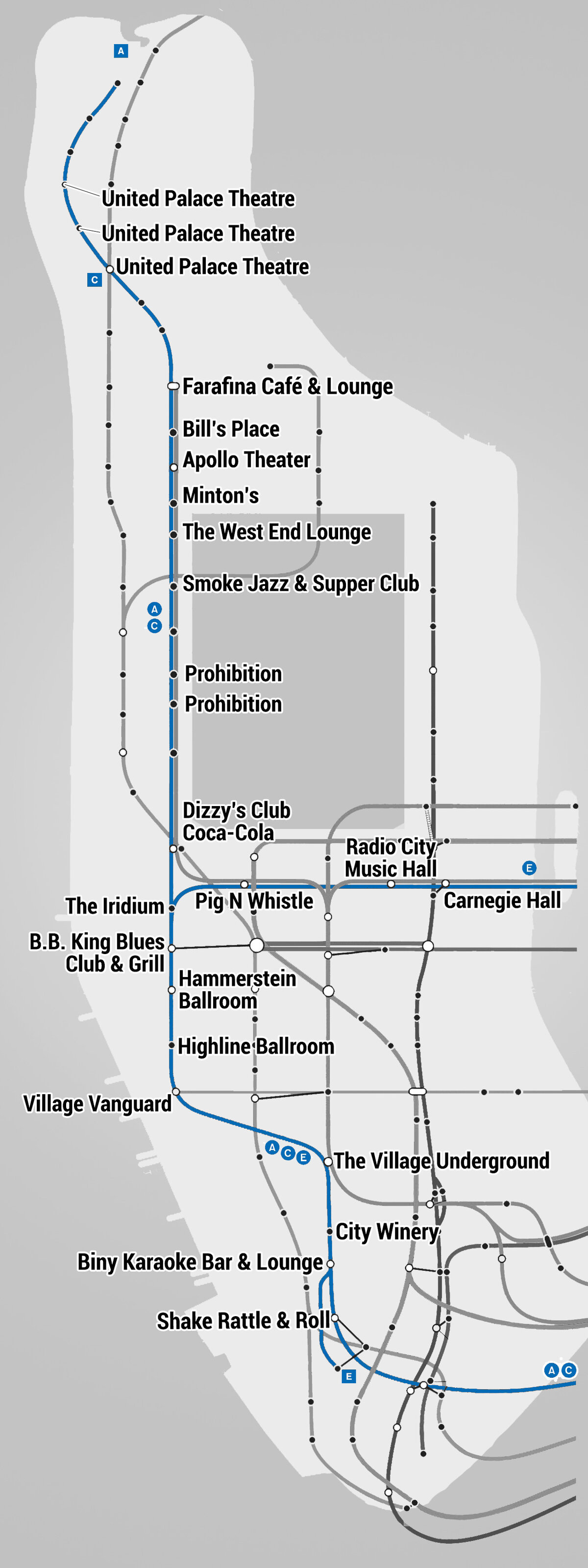 The Manhattan Subway Music Venue Map Thrillist