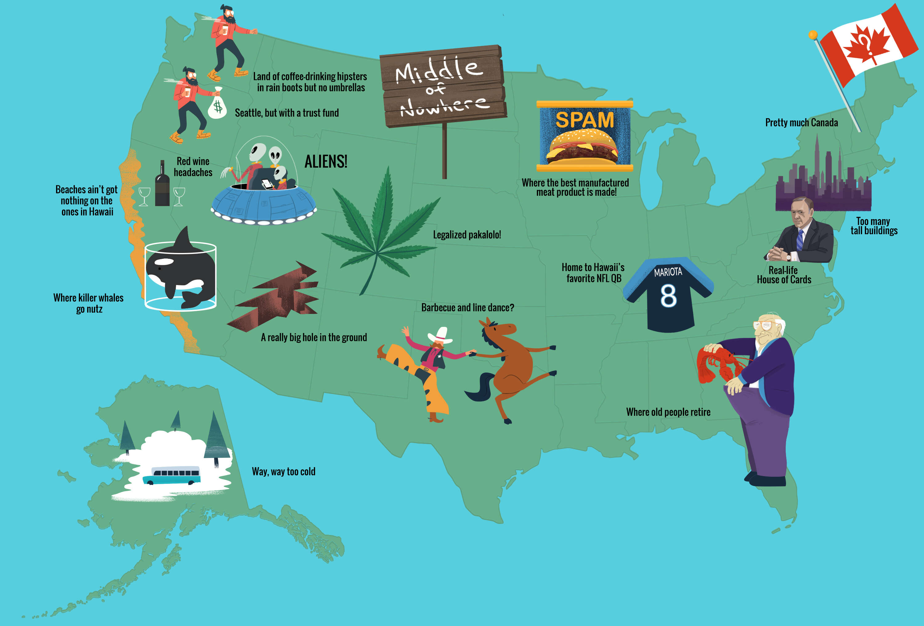 Usa Map With Hawaii Map Of The United States Of America According To Hawaii - Thrillist