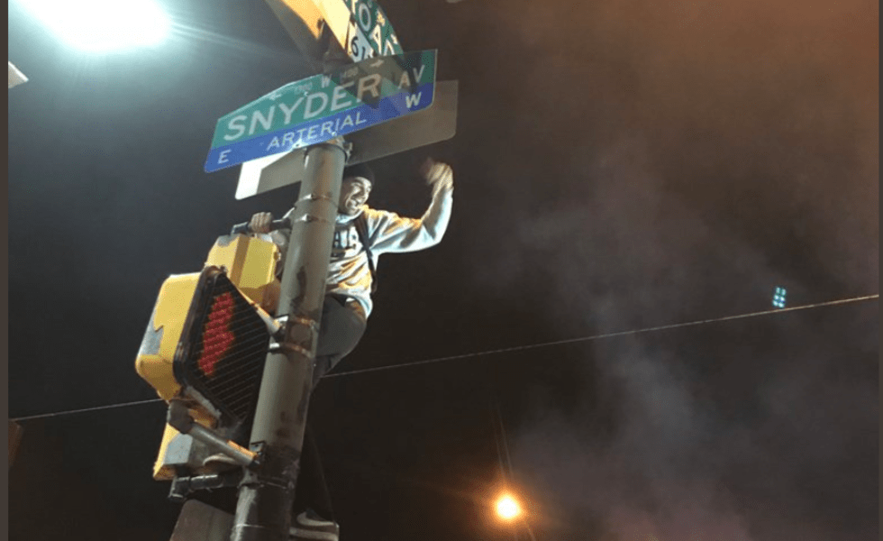 Philadelphia Eagles Fans Climb Crisco Greased Poles After Victory