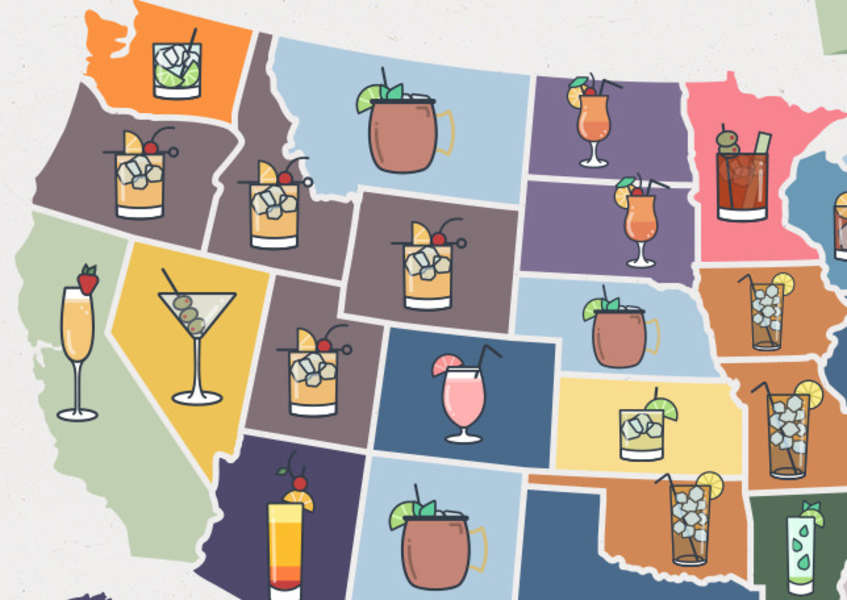 Most Popular Cocktail in Every State Revealed by Map Thrillist