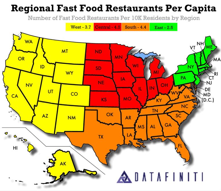 States With the Most Fast Food Restaurants Per Capita, Ranked Thrillist