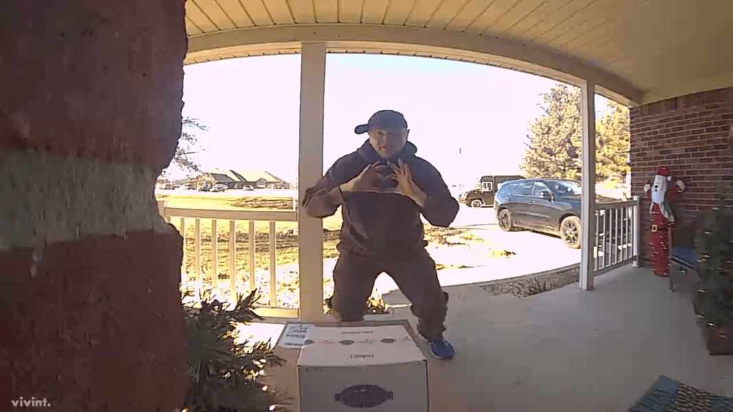 UPS Delivery Driver Caught On Doorbell Camera Doing Hilarious Dance