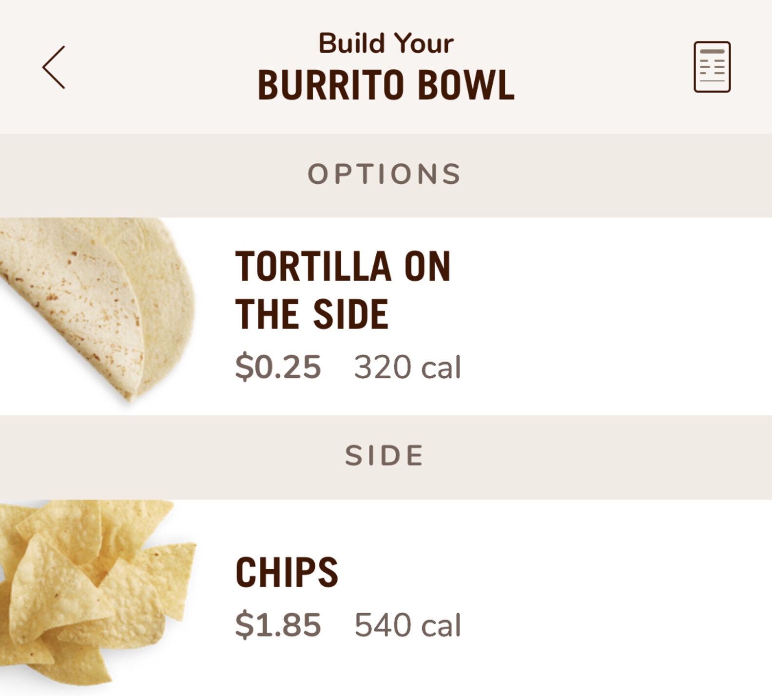 Chipotle Side Tortilla Charge Bowl Ordering Option Isn't Free Anymore