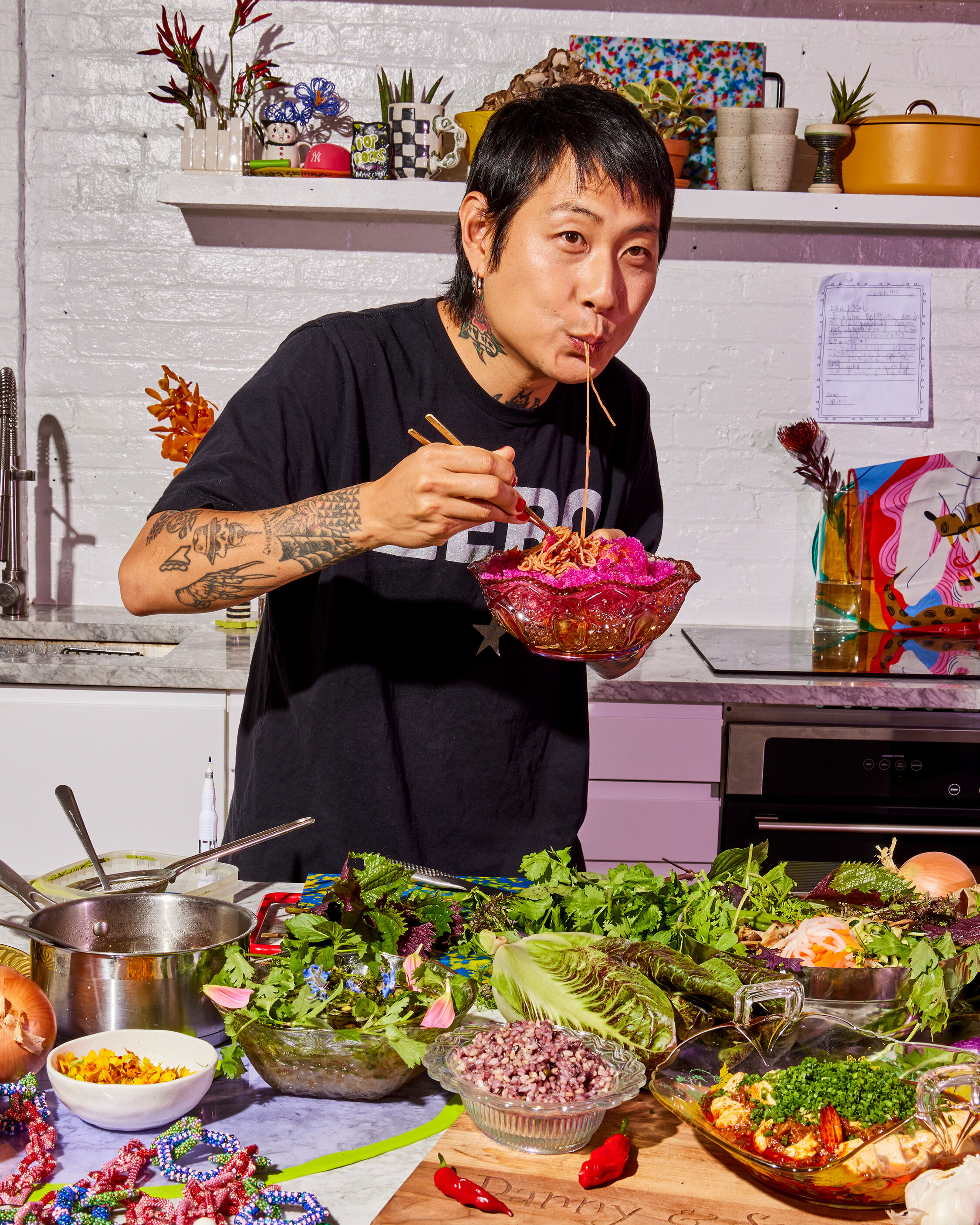 Chilly Green Chili Noodles Recipe from 'Mission Vegan' by Danny Bowien