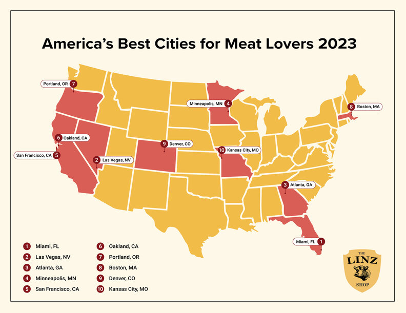 Best Cities in America for Meat Eaters Ranked in New Study Thrillist