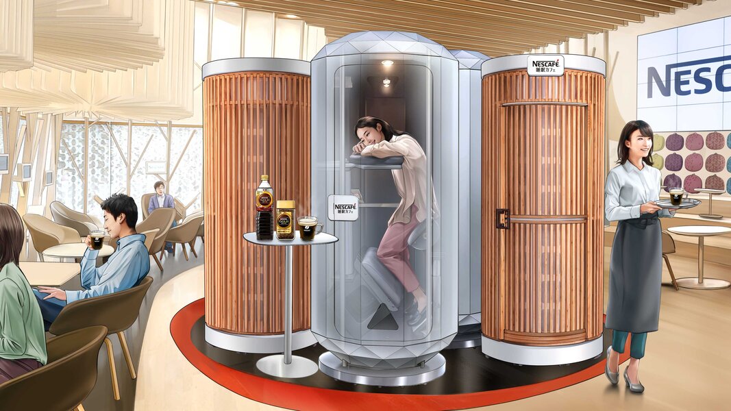 Nescafe Harajuku Tokyo Cafe Now Offers Vertical Sleeping Pods for Naps