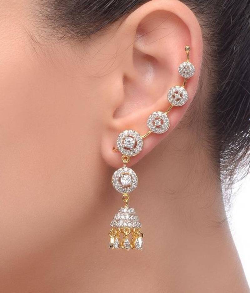 Buy Multicolor diamond earcuffs Online