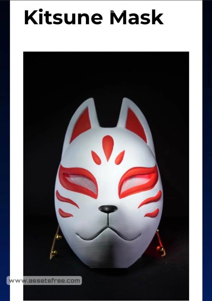 Kitsune mask ‣ 3D print model ‣