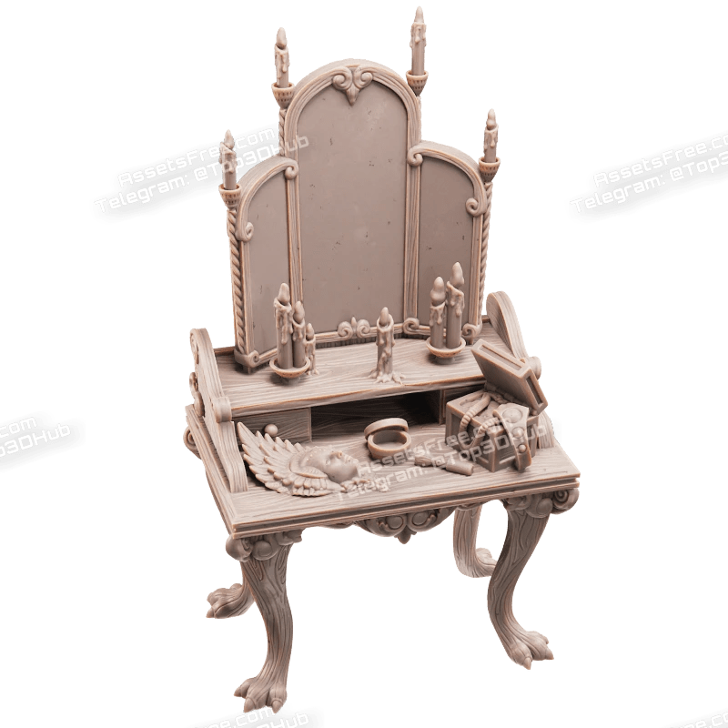 Download Free HighQuality Dressing Table 3D Model For Printing & DAZ