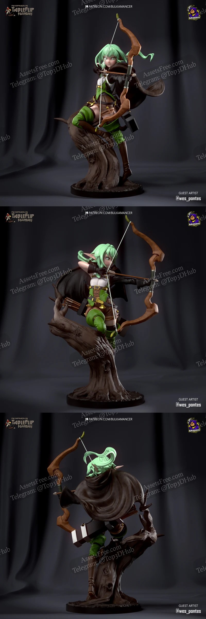 Download Free HighQuality HighElf Archer 3D Model For Printing & DAZ