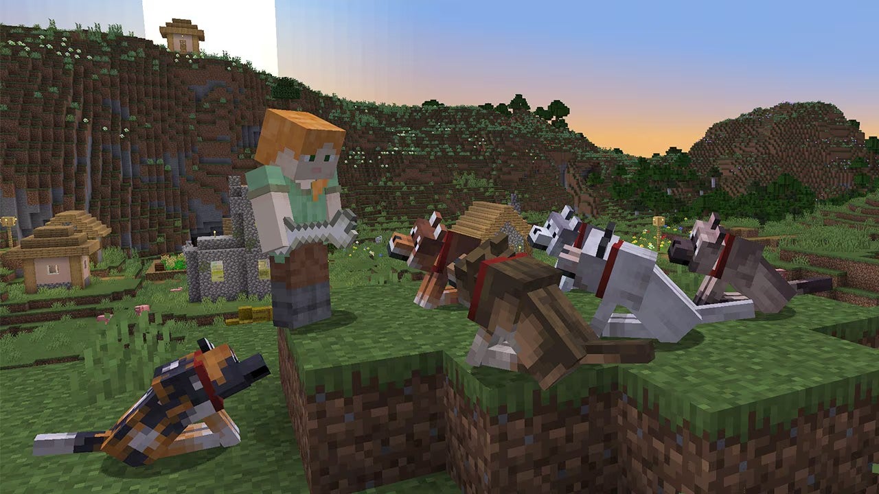 Minecraft testing eight wolf variations
