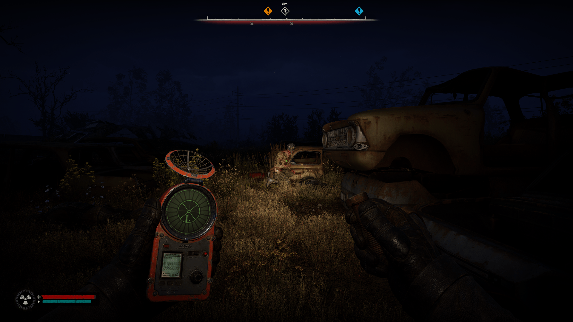 A Snork mutant is startled by the player in S.T.A.L.K.E.R. 2: Heart of Chornobyl.