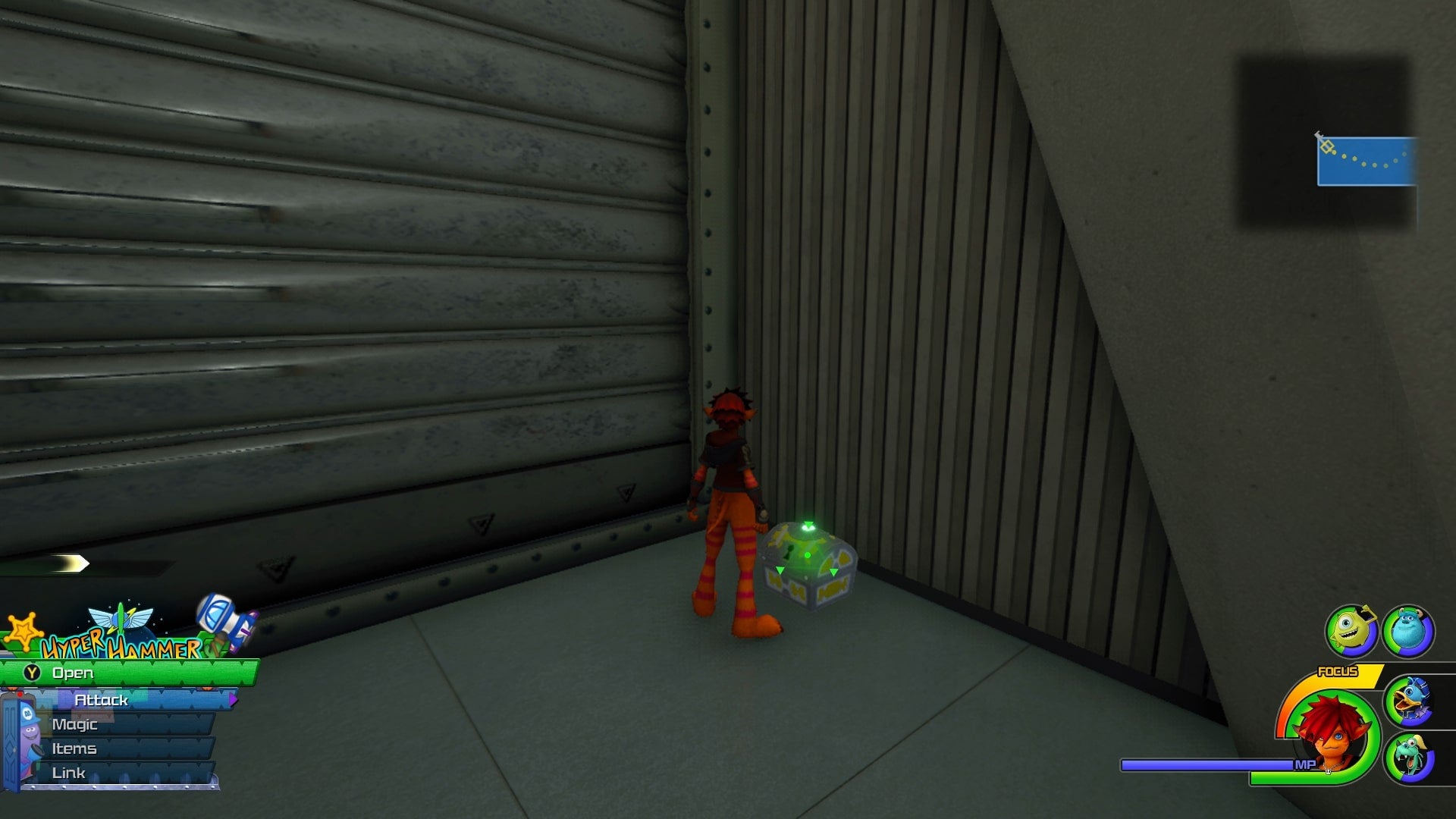 Kingdom Hearts 3 Monstropolis Treasure Chests and Boss Fight Rock