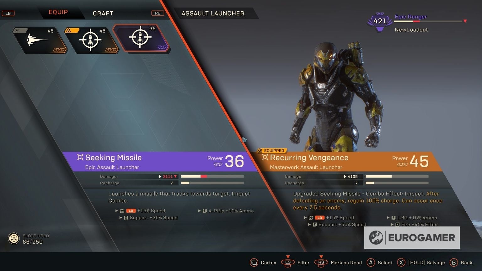 Anthem Masterwork and Legendary gear explained Masterwork and