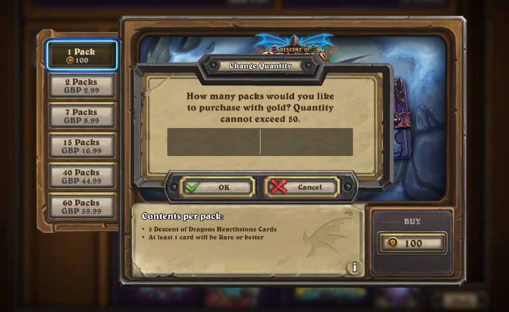 Hearthstone How to buy multiple packs with gold Rock Paper Shotgun