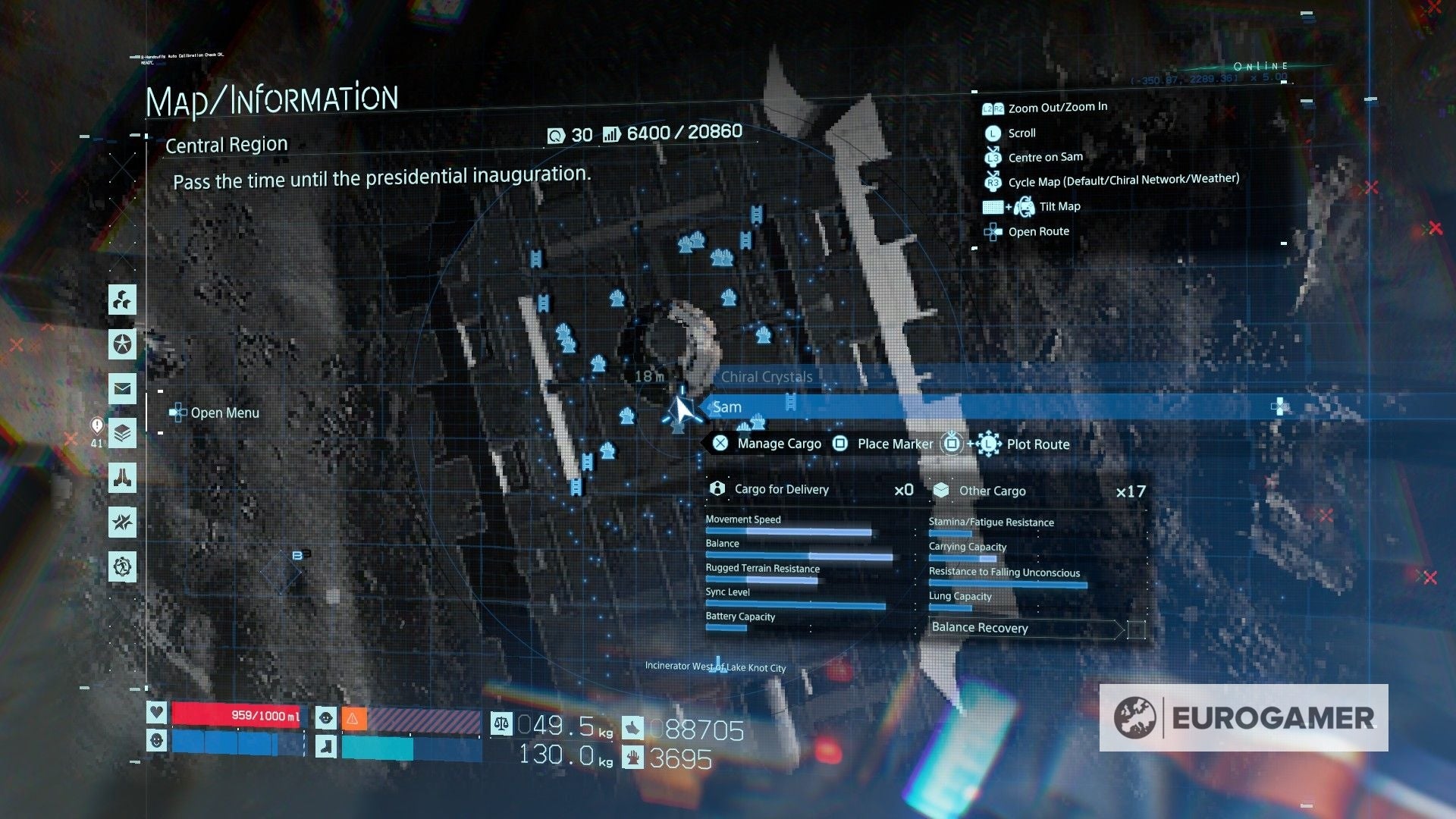 Death Stranding Memory Chip locations What 'glowing' objects mean and