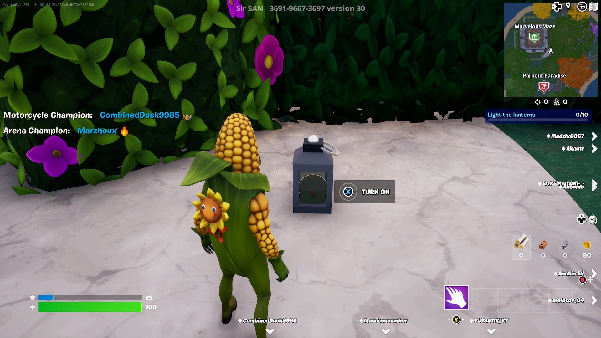 How to light 10 Lanterns around the Fortnite Lantern Fest Tour map