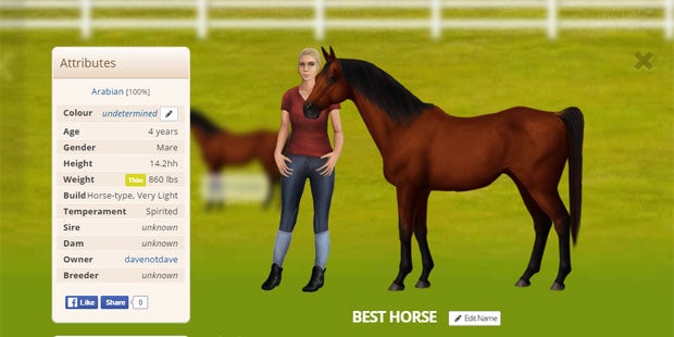 Horse World Online browser breeding Rock Paper Shotgun