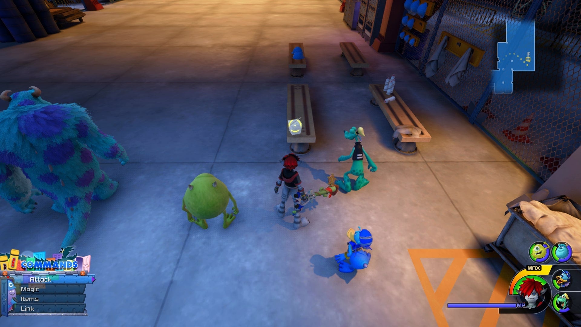 Kingdom Hearts 3 Monstropolis Treasure Chests and Boss Fight Rock