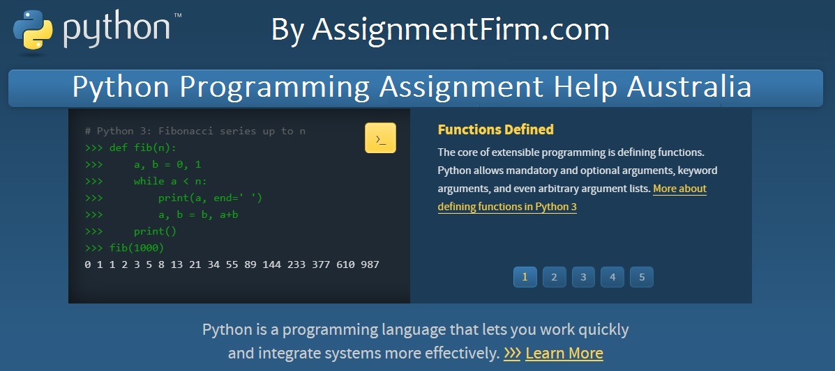 Python Assignment Help Australia Python Programming Assignment Help