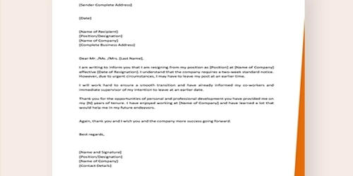 Resignation Letter format for Software Engineer Assignment Point