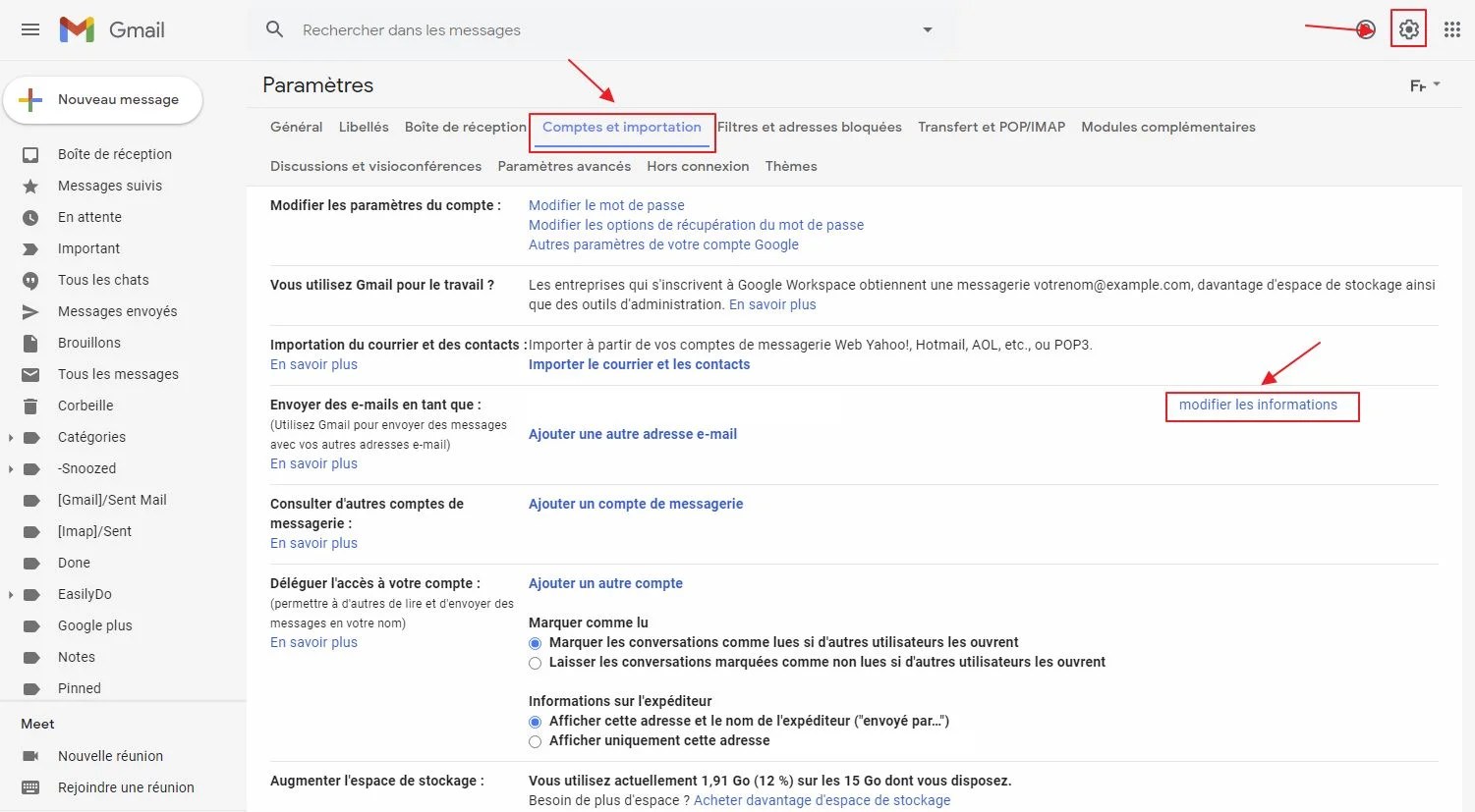 Comment changer son nom d'expéditeur dans Gmail ? Assistance Email
