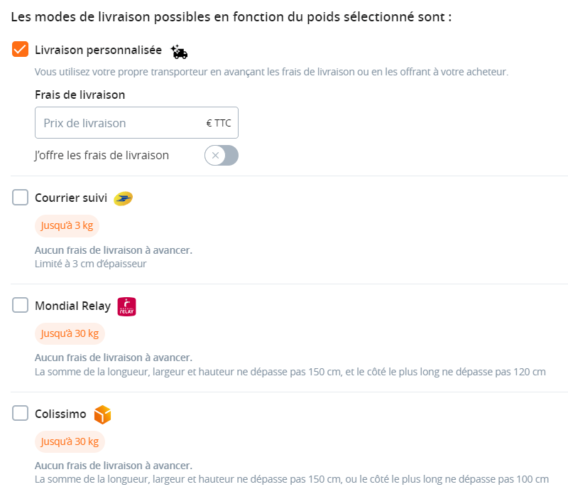 Vendeur pro comment envoyer un colis sans passer par Mondial Relay ou
