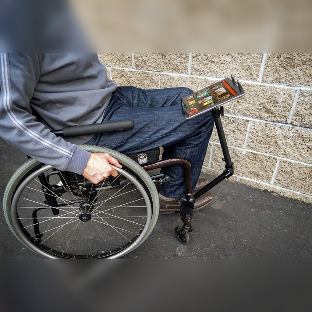 Arkon HeavyDuty Desk or Wheelchair Tablet Clamp Mount with 22″ Arm for