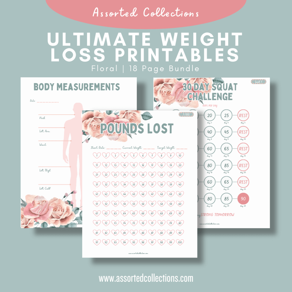 Ultimate Printable Floral Weight Loss Bundle Assorted Collections