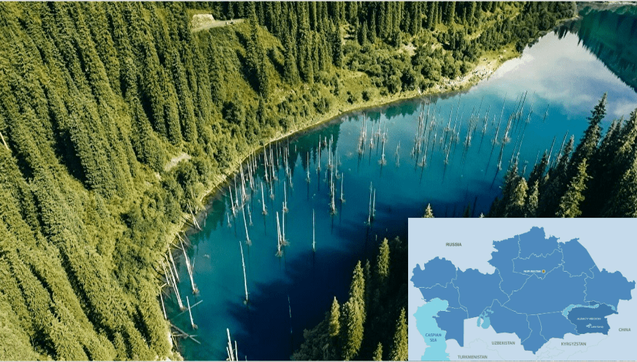 Kazakh Blogger Shows Fascinating Aerial Views of Lake Kaindy in Almaty
