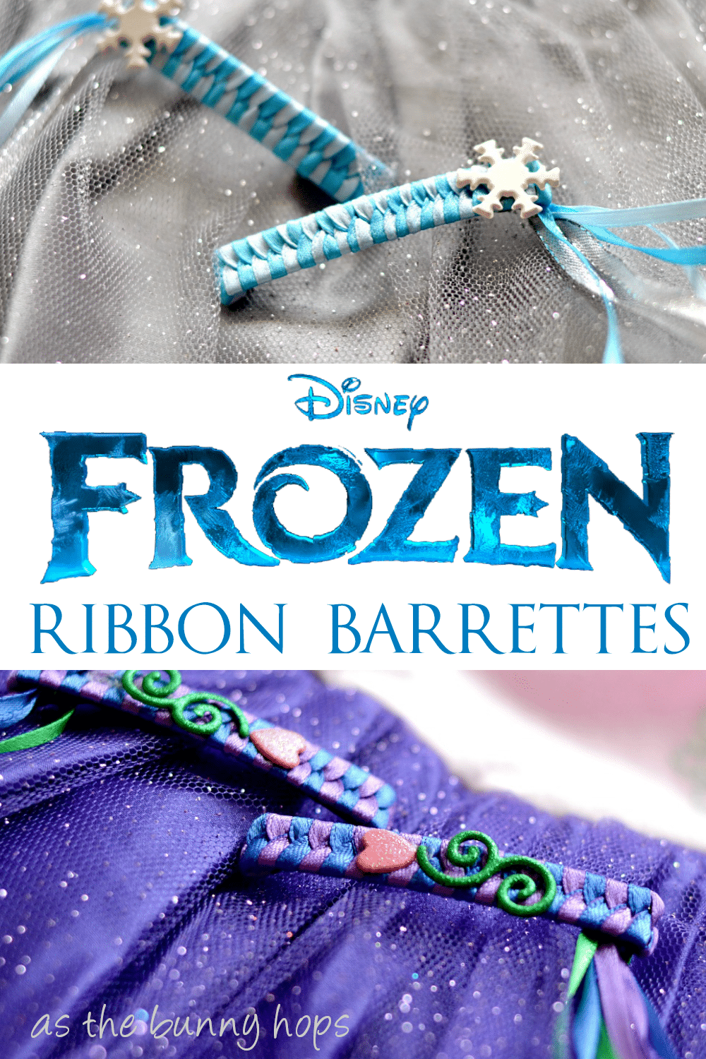 FROZEN Inspired 80s Style Ribbon Barrettes As The Bunny Hops®