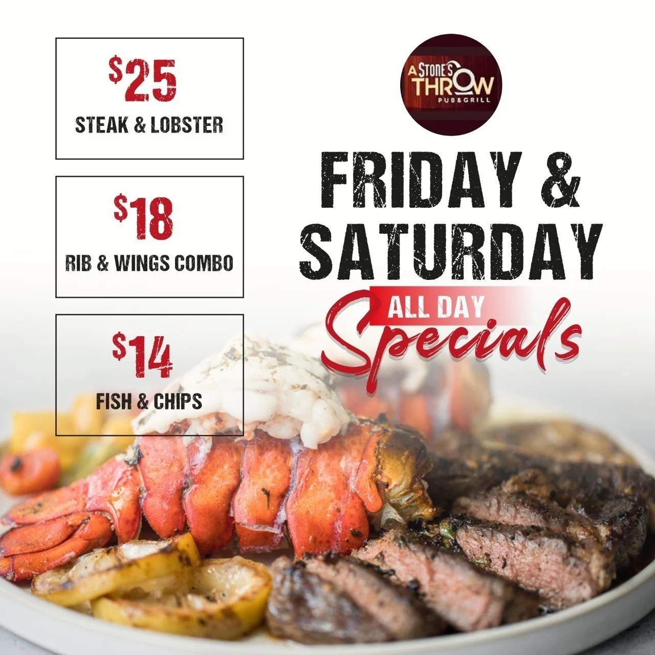 Daily Specials A Stones Throw Pub and Grill