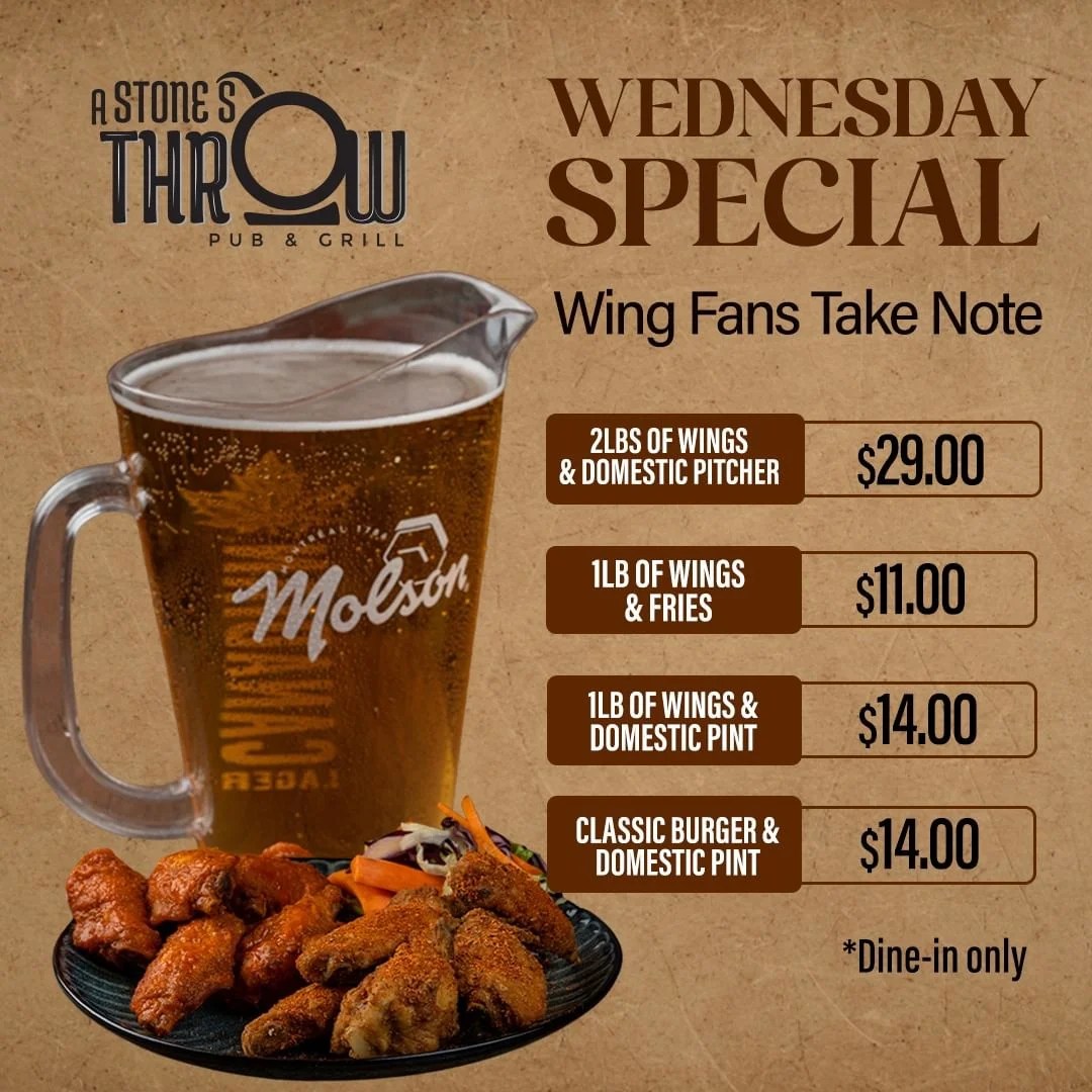 Daily Specials A Stones Throw Pub and Grill