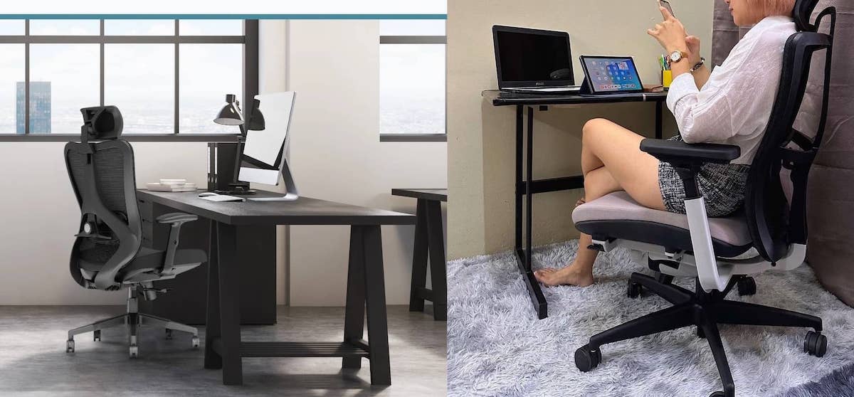 Defy Desk Comparison The high back office chair vs the ergonomic